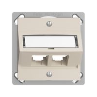 EB-Montageset S-One EDIZIOdue FM.TE für 2×RJ45 schräg, crema