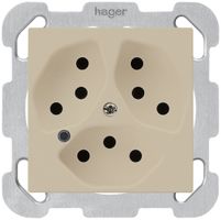Presa INC Hager kallysto 3×T13 illuminato B beige
