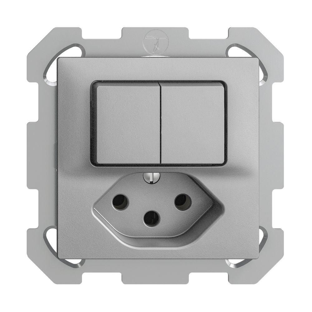 Combinazione INC 2×A-R/1P+T13 EDIZIOdue silver con shutter