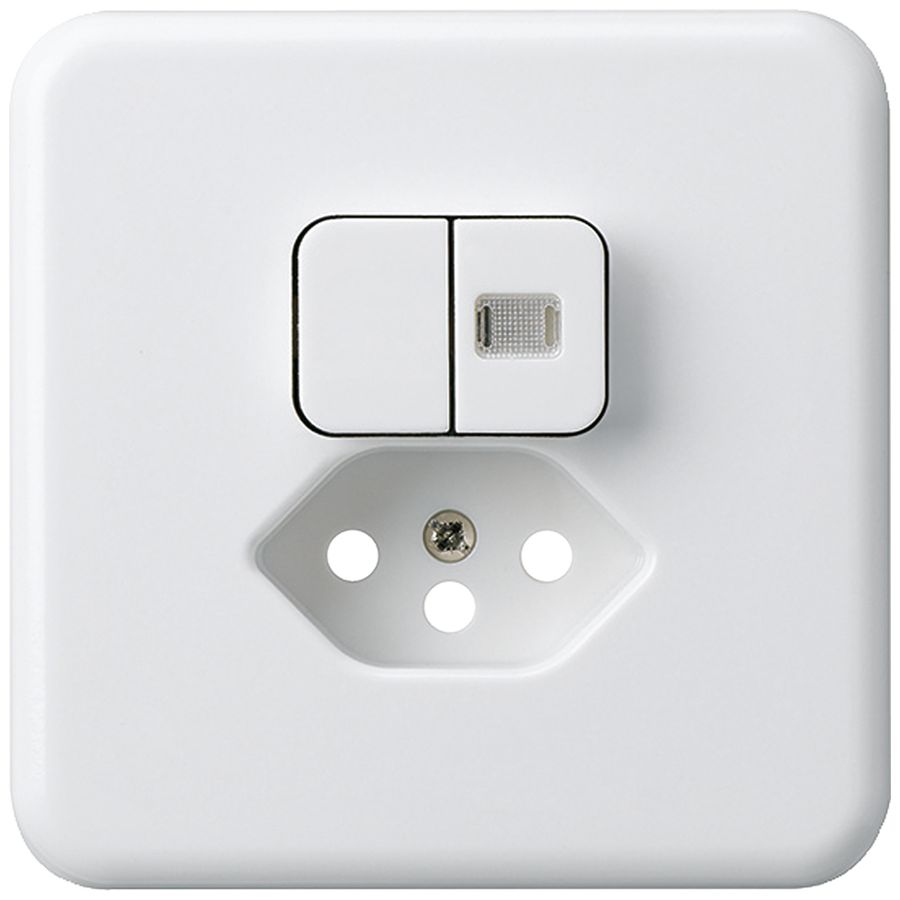 Kit frontale INC basico 86×86 bianco 1 lente per combinazione grd.I S1/T13 BOMI