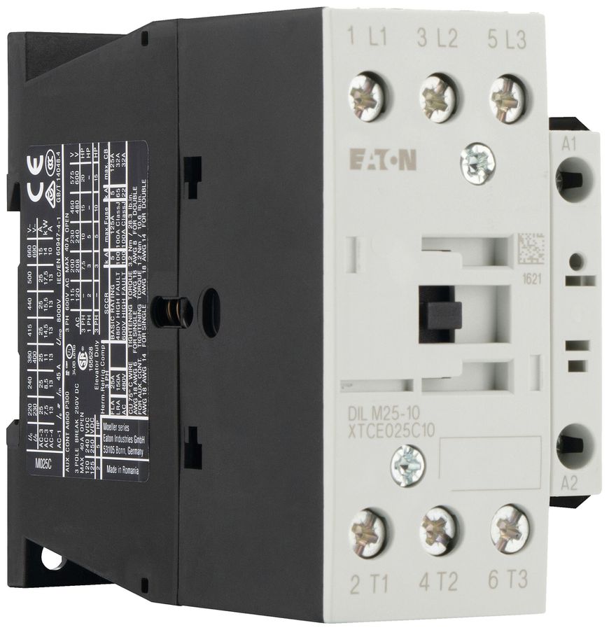 Contattore di potenza Eaton DILM25-10 24V AC 3NO 45A 25A 11kW 6kW 24…690V