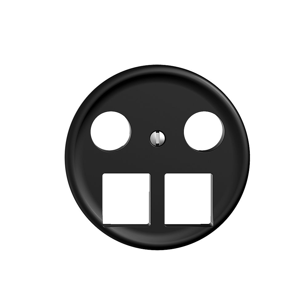 Abdeckset Sdue Q, f.Multimediadose f.2×RJ45 Keystone, f.Bohrung Ø58mm schwarz