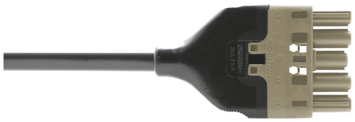 Cavo d'allacciamento Woertz 49345/C3 5×2.5mm² 400V 20A 4m gr presa-libero Cca