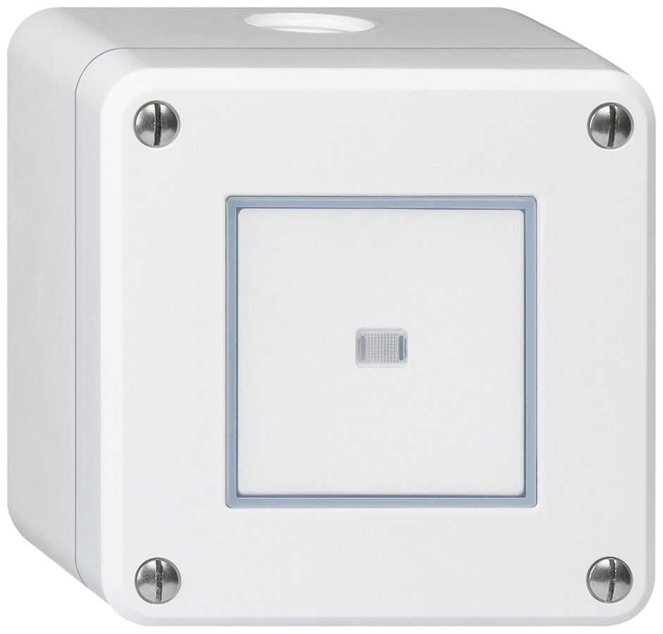 AP-Drucktaster robusto IP55 2P weiss beleuchtet