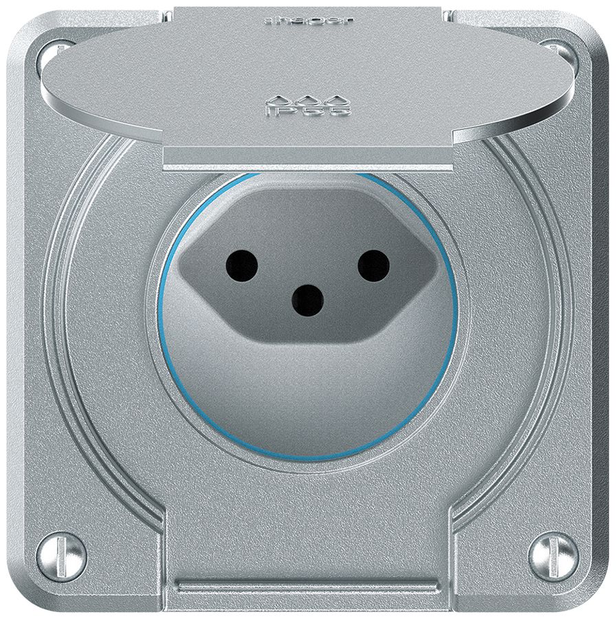 UP-Steckdose robusto 1×Typ 13 IP55 aluminium