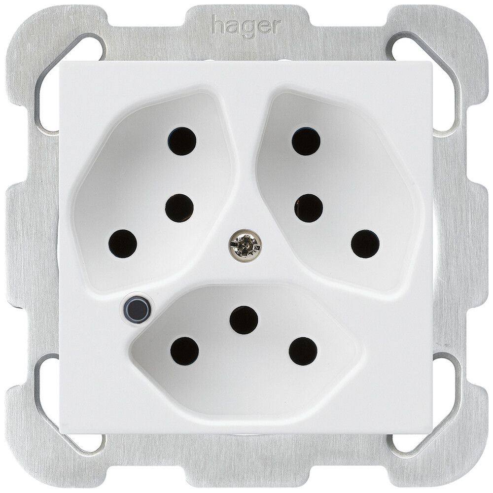 Presa INC Hager kallysto 3×T13 illuminato B bianco ultra