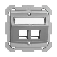 UP-Montageset EDIZIOdue FM, mit Schrägauslasshaube, für 2×Keystone, silver