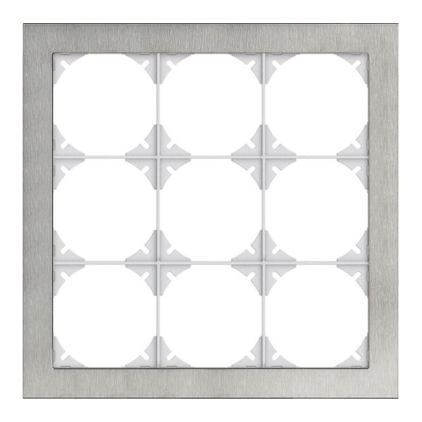 Abdeckrahmen EDIZIOdue prestige 3×3 chromstahl geschliffen