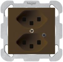Presa INC Hager kallysto 2×T23 illuminato B marrone