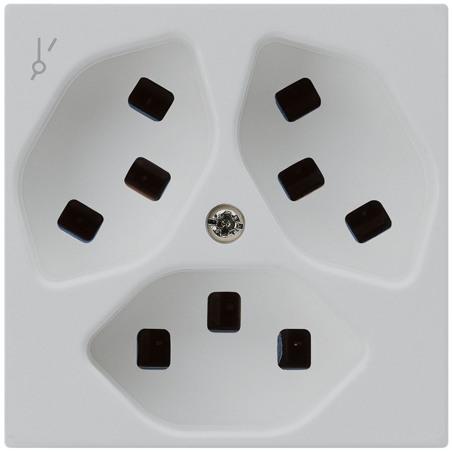 Steckdose Hager kallysto 3×T23 1×S A lichtgrau