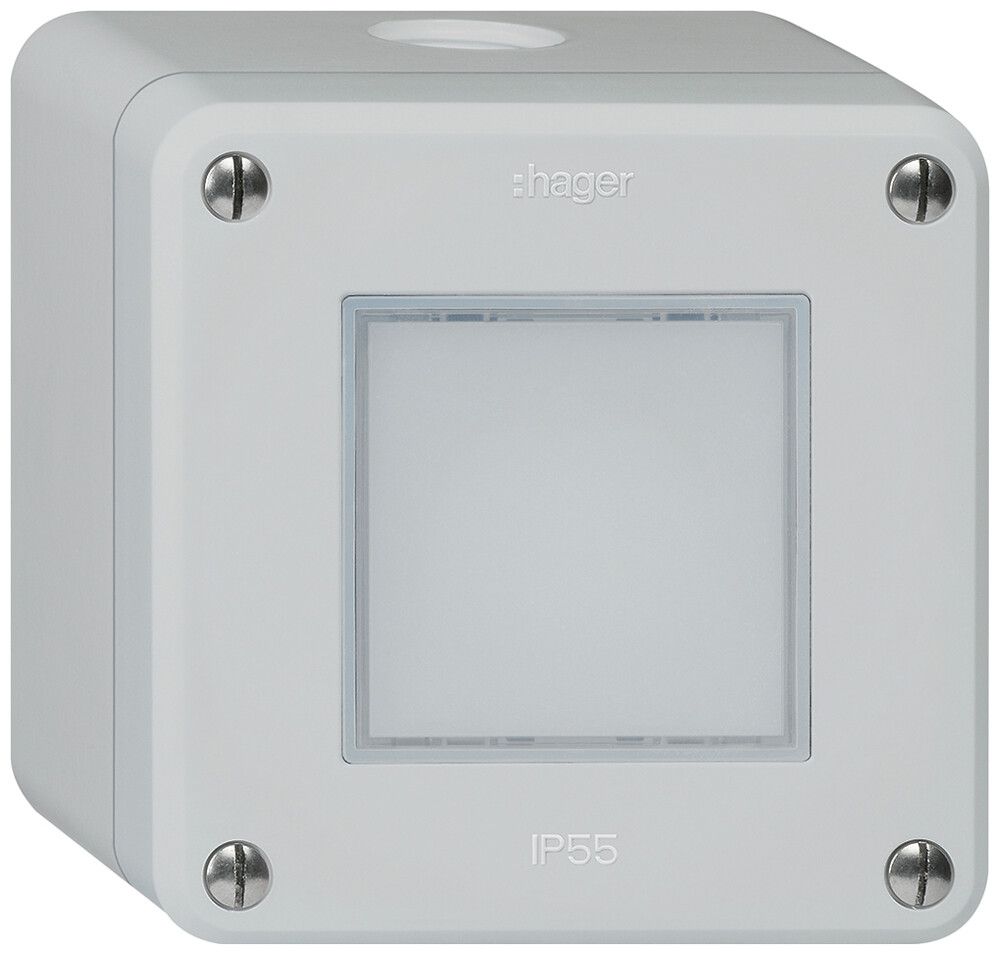 Luminaire LED AP robusto IP55 gris LED bleu