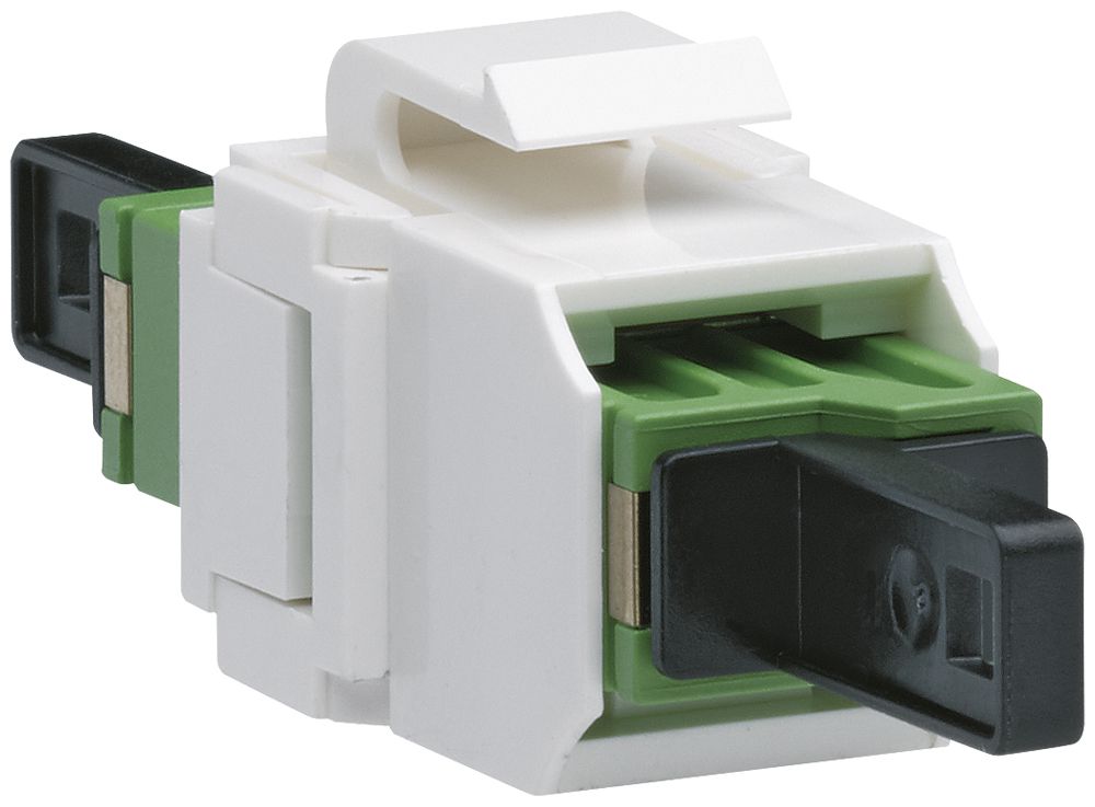 LWL-Kupplungsmodul Hager HMS, Keystone E2000/APC Simplex grün