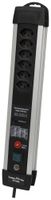 Steckdosenleiste Premium-Protect-Line Schalter max.60000A 6×T13 3m alu/sz