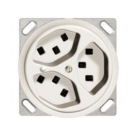 EB-Steckdose 3×T23 16A weiss FH mit LED grün, Steckklemmen