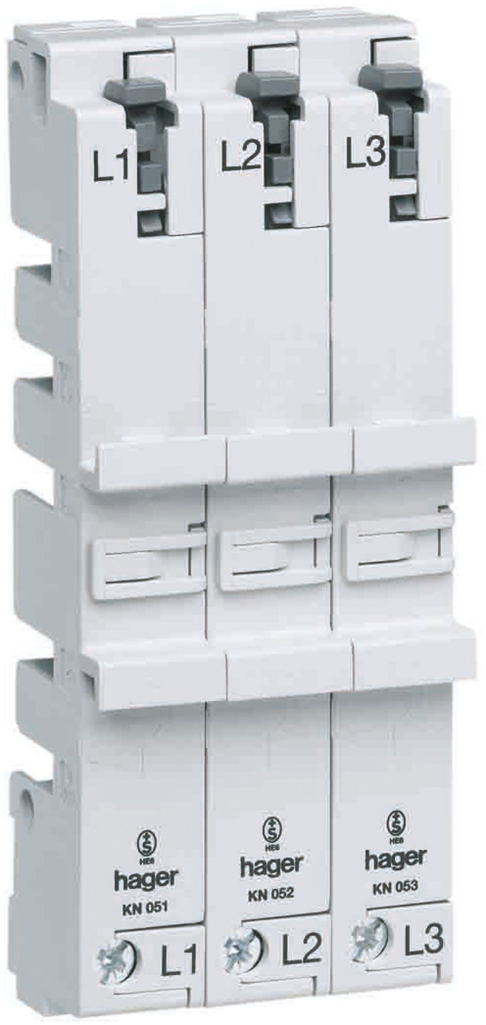 Adattatore per sbarra collettrice tertio DIN L1-L2-L3 3P 63A