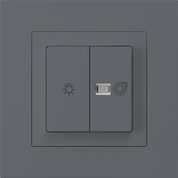 UP-Leuchtdruckschalter kallysto.pro anthrazit 1/1L Symbolen Licht+Ventilation