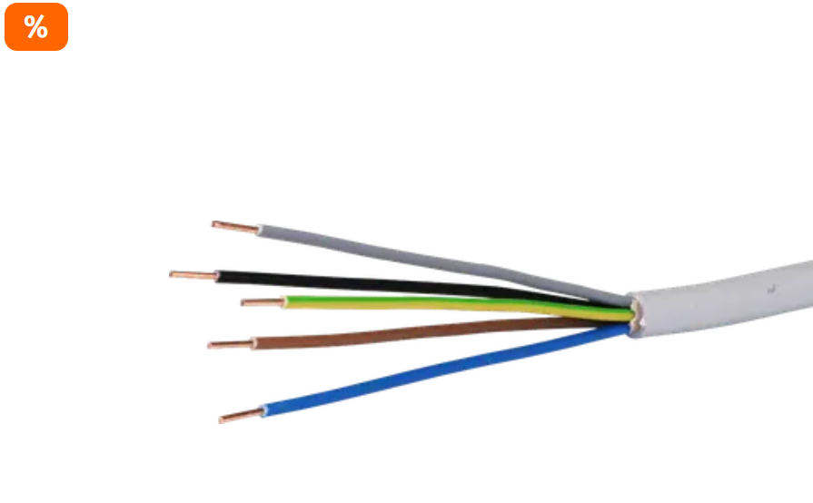 Installationskabel TT 5×1,5mm² 3LNPE grau Eca, Spule à 500m