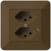 UP-Steckdose kallysto.trend 2×T13/1 braun