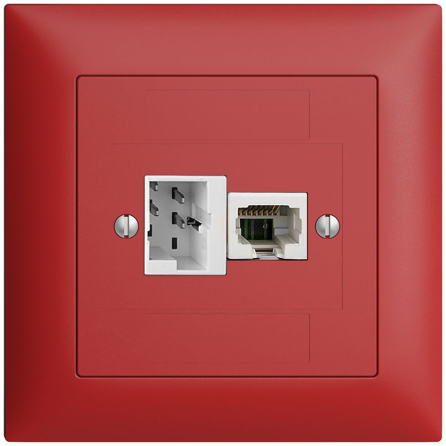 UP-Anschlussdose 1×TT,1×RJ45/u 4P EDIZIOdue berry ITplus ITM