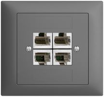 EB-Dose 4×RJ45/s 4P getr. EDIZIOdue dunkelgrau ITplus