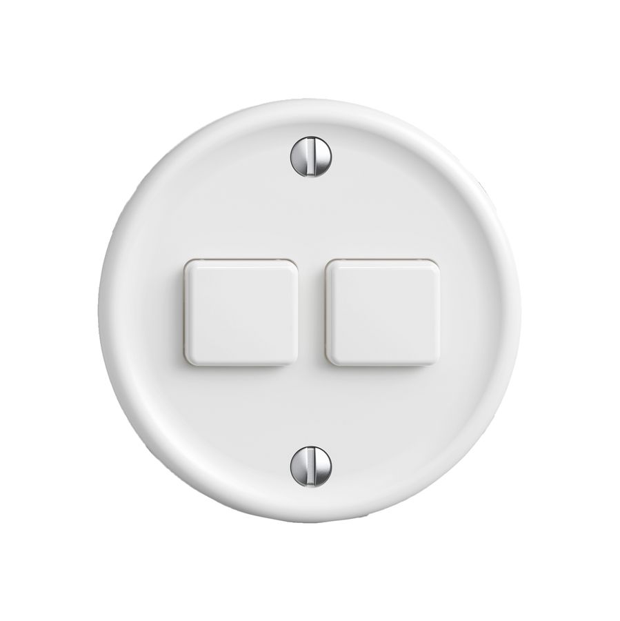 Montageset STANDARDdue Wiser SNAPFIX® f.Druckschalter 2K 2 Tasten ws