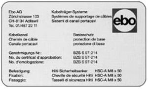 Datenschild Antichoc Niedax