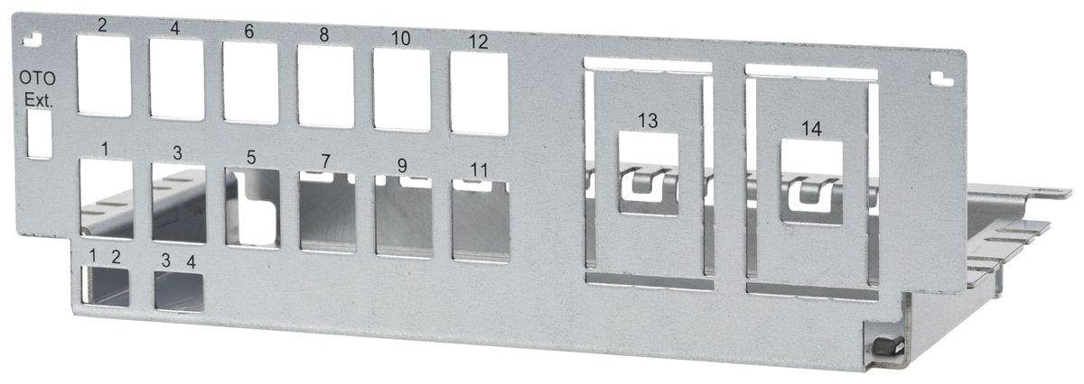 Patchpanel Cecoflex Hybrid 12(+2)-Port RJ45 Keystone 2×LC-D
