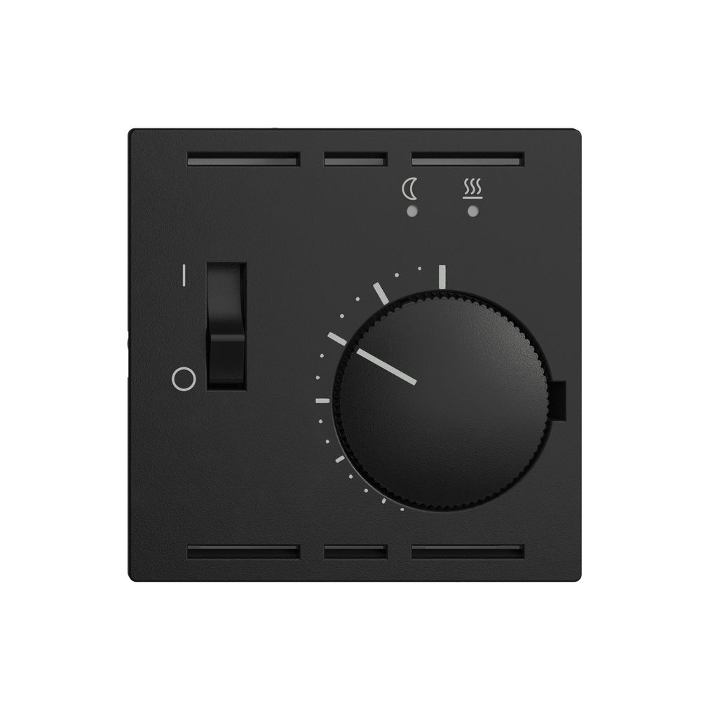 Frontset EDIZIOdue schwarz, 60×60mm für Raumthermost. mit Fühler