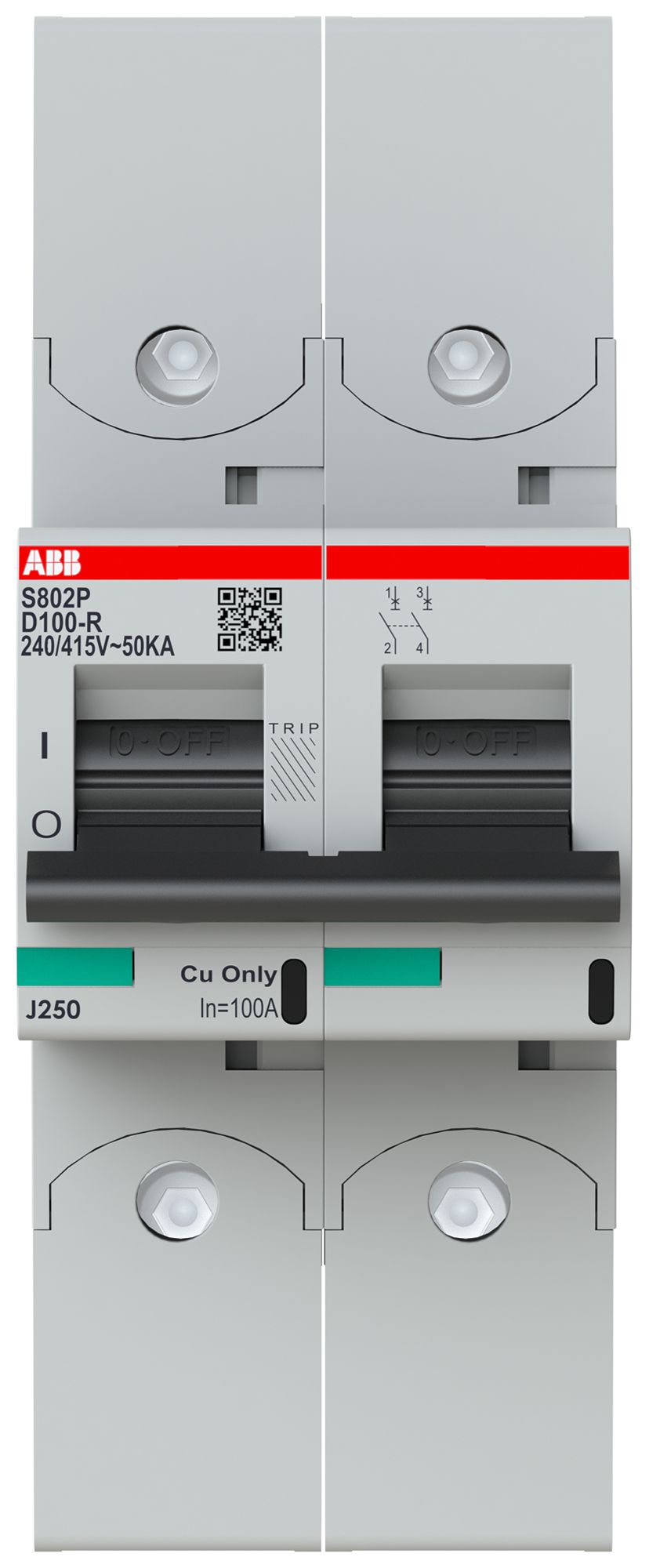 Leitungsschutzschalter ABB S802P-D100-R 2P 400V D-100A 50kA 3TE
