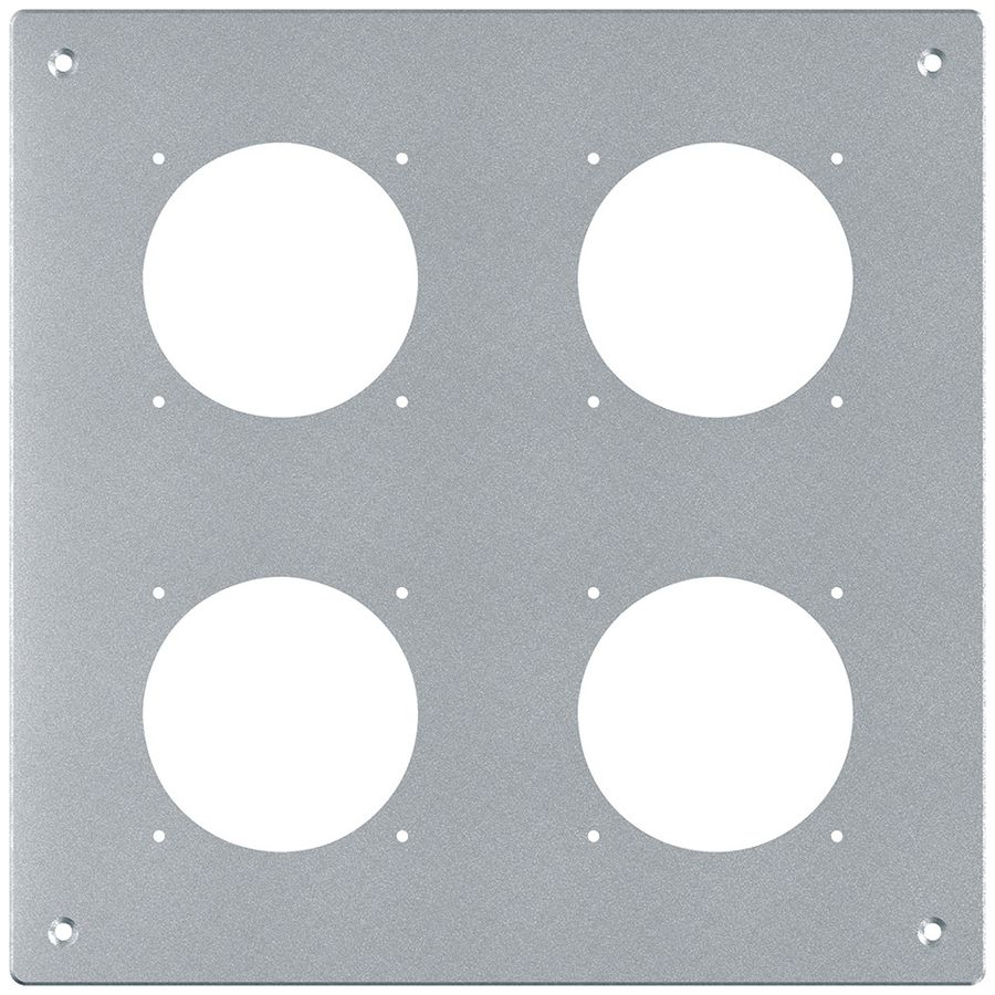 Placca d.montaggio INC robusto 2×2 alluminio, natura