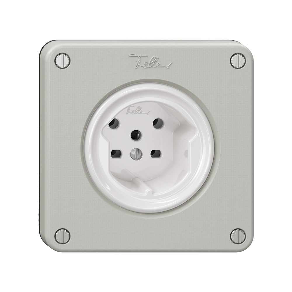 Steckdose NEVO, 1×T15, lichtgrau