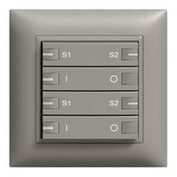 Poussoir ENC ZEP ON-OFF scène 2c/4t avec LED EDIZIOdue gris foncé