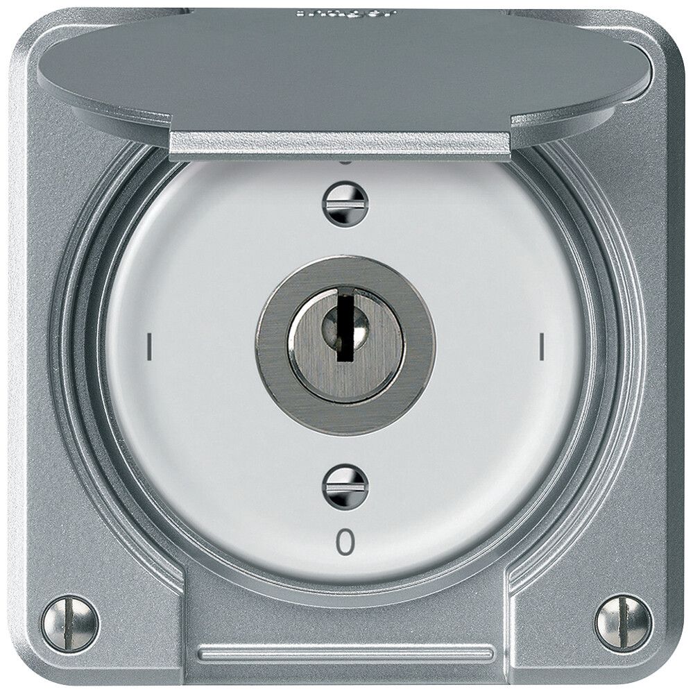 Interrupteur à clé ENC robusto interrupteur en/hors 1 pôle 16A 250V 86×86mm al