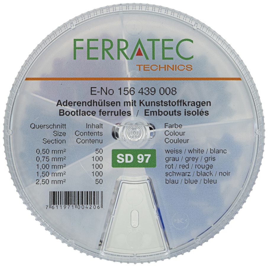 Embouts de câble assortis Ferratec isolés SD97