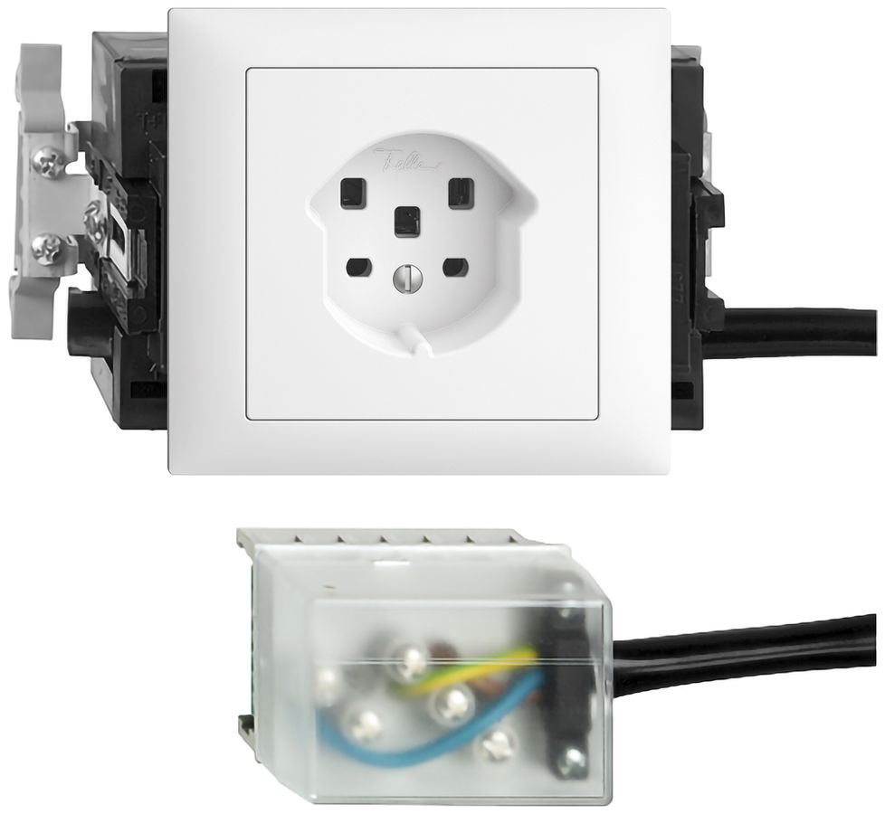 Prise INC EDIZIOdue T25 16A blanc 53mm pour Ecobus power