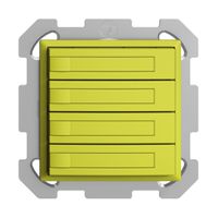 UP-KNX-Taster RGB EDUE, 250mW, o.LED, m.Papiereinlage, 4×Taste, 1×Tastenb., lem