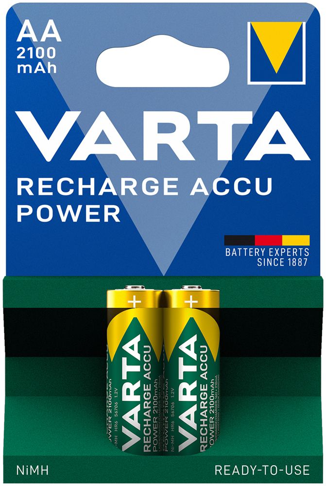 Accu VARTA Ready To Use NiMH HR6/AA, 2.1Ah blister a 2 pezzi