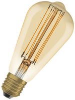 LED-Lampe LEDVANCE Vintage Edison E27 5.8W 470lm 2200K DIM Ø64×140mm klar Gold