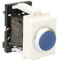 REG-Leuchttaster K&N, 24VAC/DC, 1S/1Ö 6A, 2TE, Kalotte blau