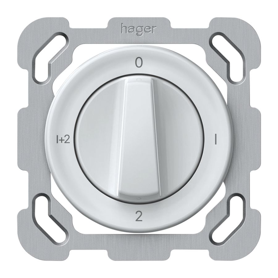 Interrupteur rotatif ENC origin commut.série 1/1L 16A 250V 0-1-2-1+2 77×77mm bc