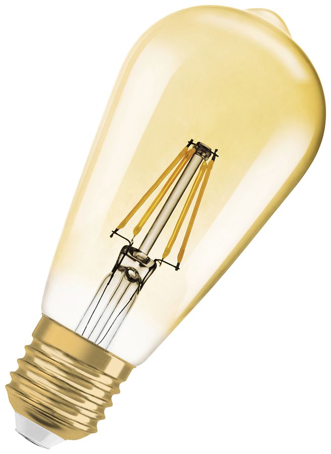 Lampada LED LEDVANCE Vintage Edison E27 4W 410lm 2400K Ø64×143mm chiaro oro