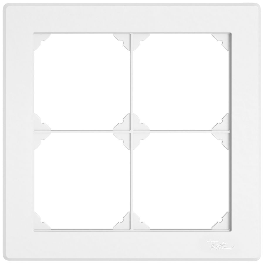 Cadre de recouvrement ENC EDIZIO.liv SNAPFIX® 2×2 156×156mm bc