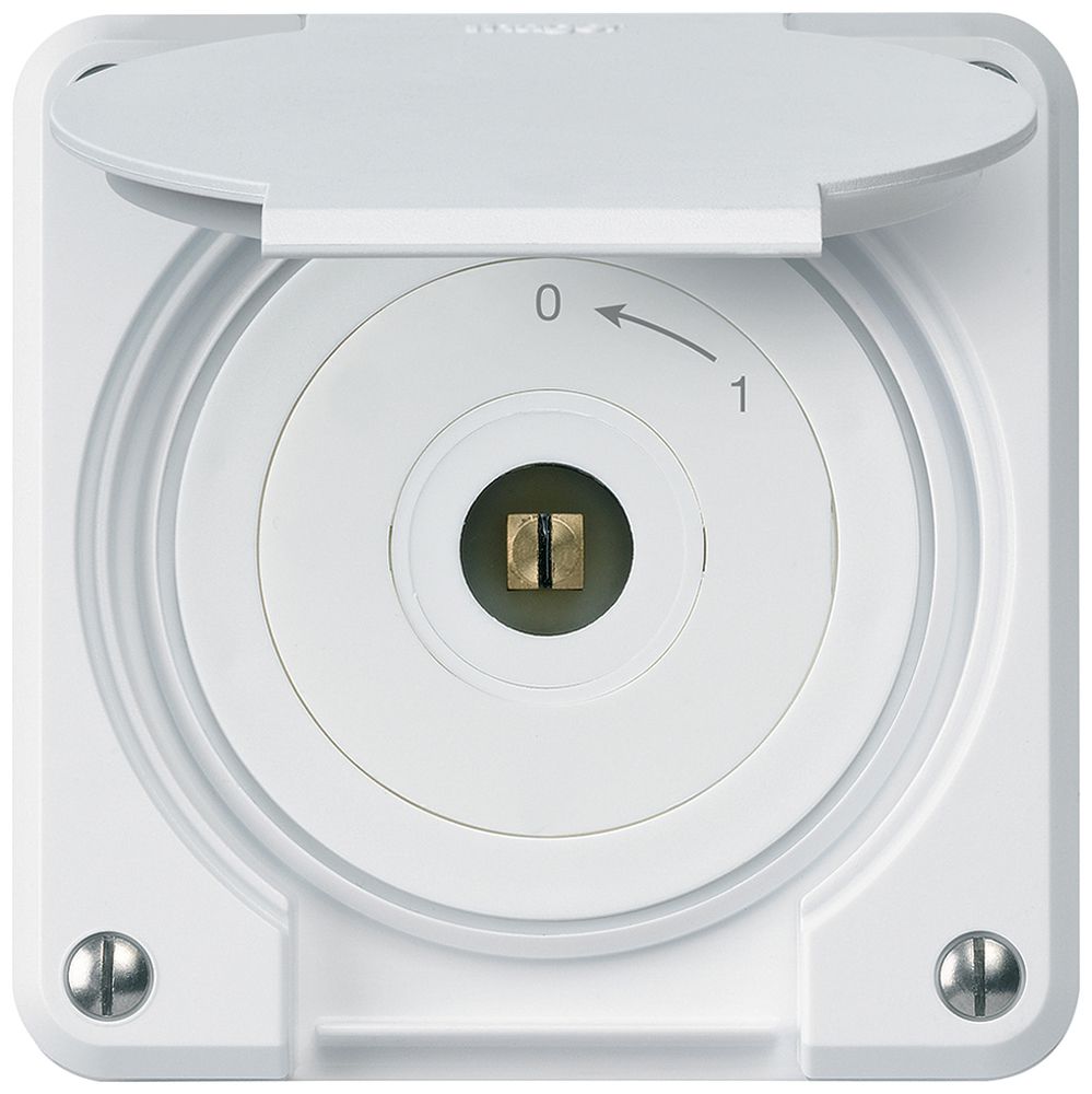 Contact pivotant à clé carrée ENC robusto IP55 blanc avec clapet 1P combi