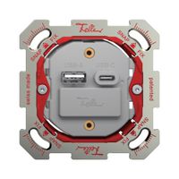 UP-USB-Ladesteckdose Feller SNAPFIX® 230VAC 18W 1×USB Typ A 1×USB Typ C