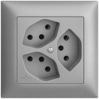 UP-Steckdose EDIZIOdue 3×T13 1×S silver