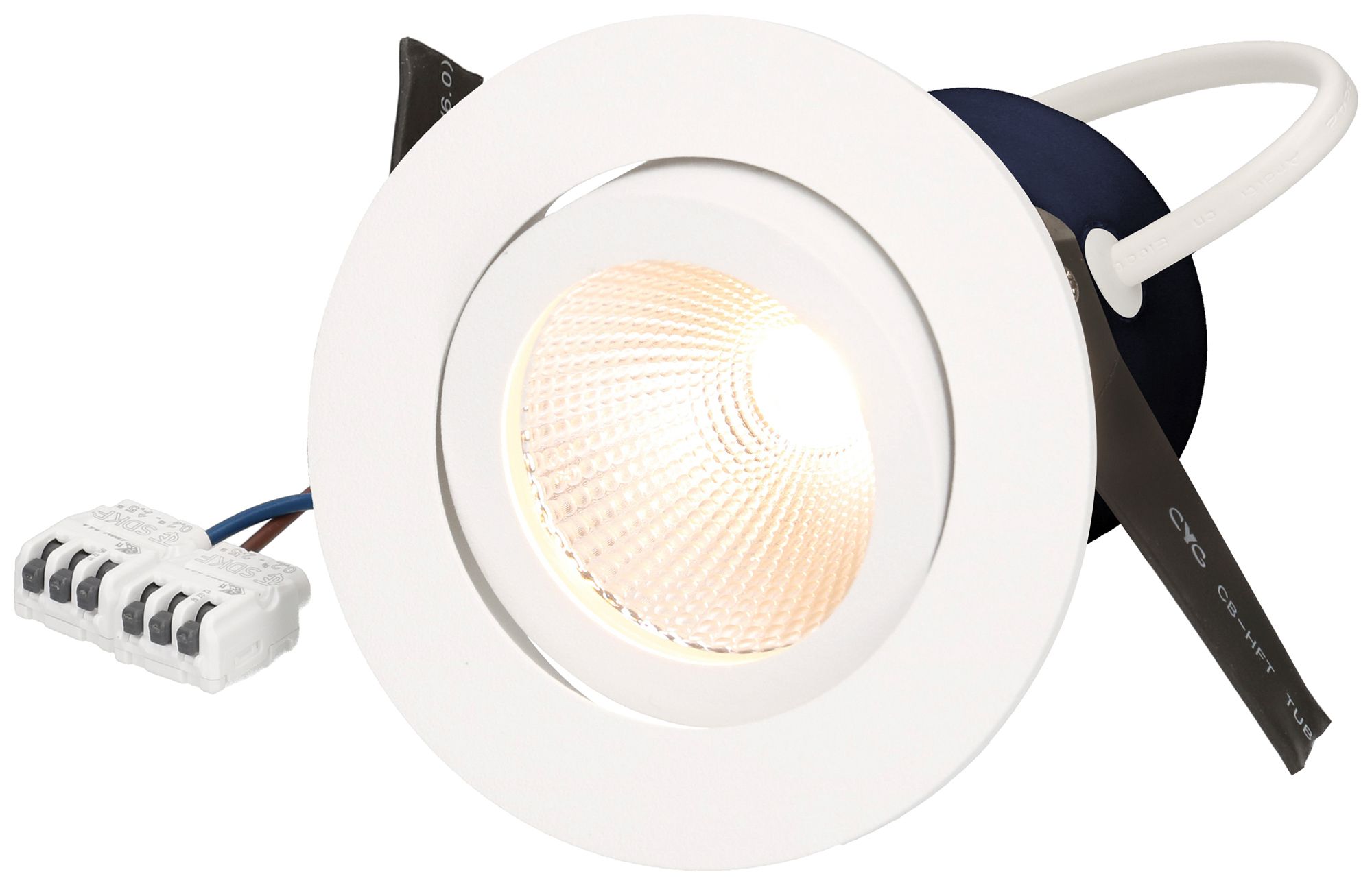 Spot LED INS maxLUCE ROUND 230 8W 850lm 3000K IP44 MB REG Ø80…85mm bianco 36°