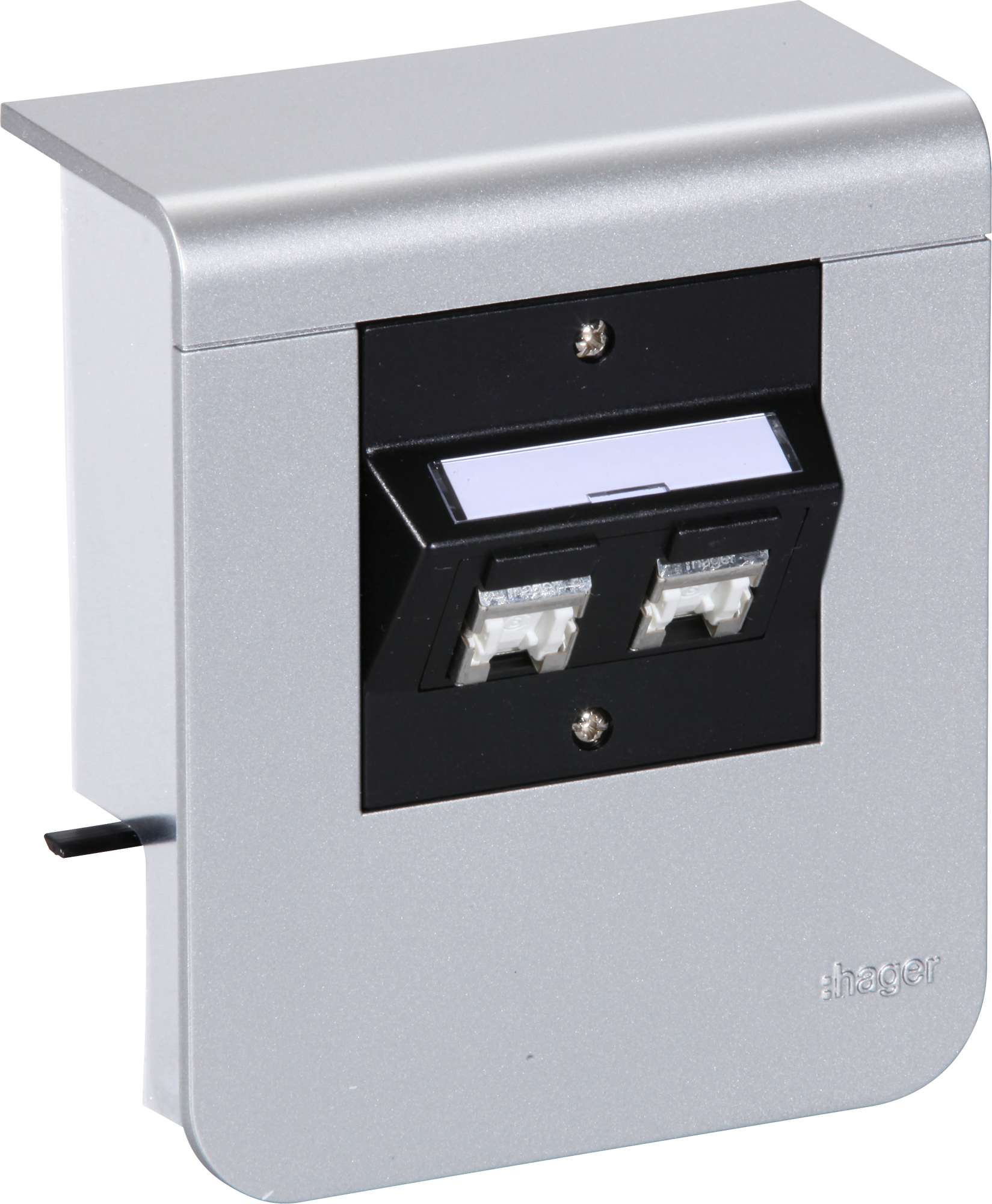 Supporto d'apparecchio Hager per SL20055 decorazione alluminio, 2×cat.6