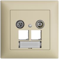 Presa multimedia ENC EDIZIOdue FMI EASYNET 19dB, p.2×RJ45 S-One, vanille