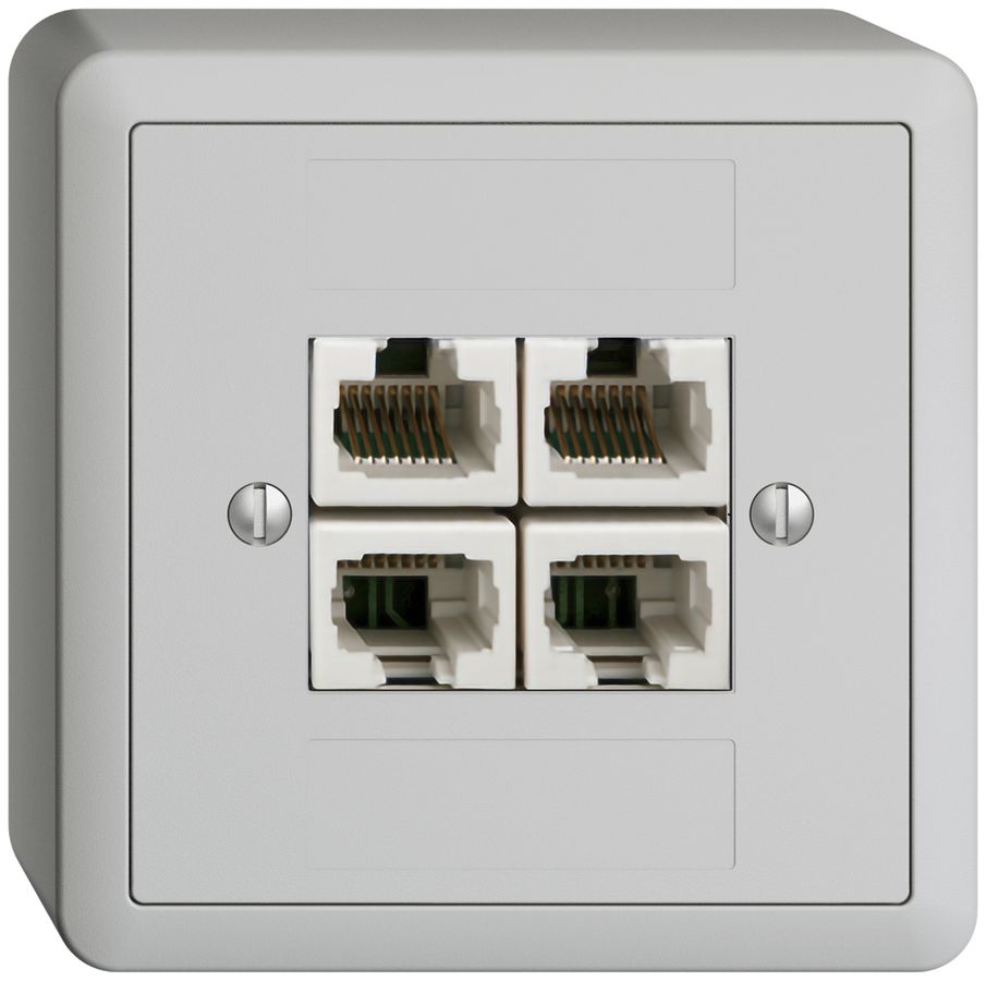 Prise AP 4×RJ45/u 4P sép.grc, EDIZIOdue ITplus