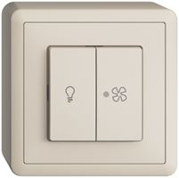 AP-Schalter für Licht und Ventilation EDIZIOdue crema, KS, LED gelb